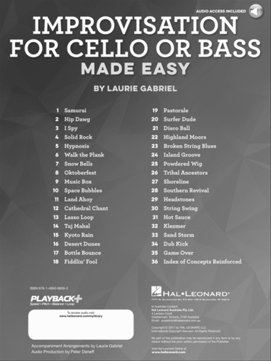 Improvisation for Cello or Bass Made Easy Cello scores gallery preview page 2
