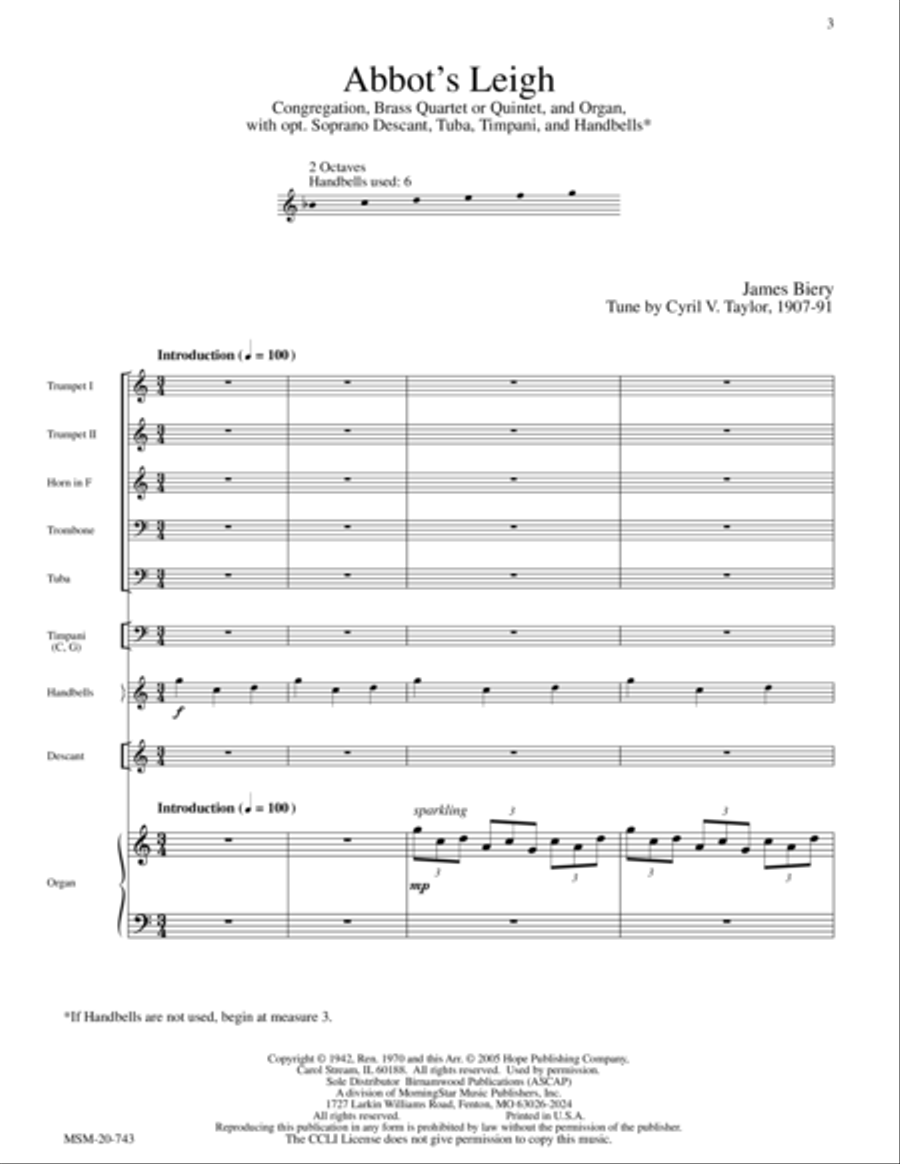 Abbot's Leigh Choir scores gallery preview page 1