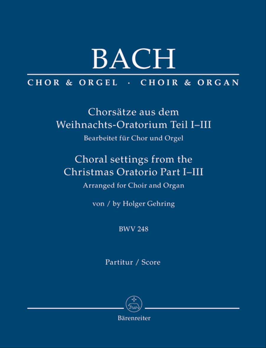 Choral settings from the Christmas Oratorio Part I-III 4-Part scores gallery preview page 1