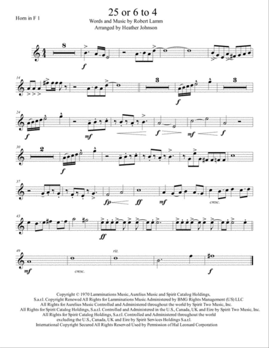 25 Or 6 To 4 Brass Ensemble scores gallery preview page 1