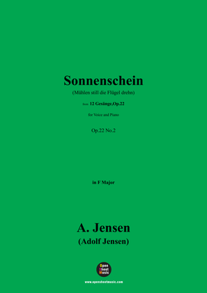 A. Jensen-Sonnenschein(Mühlen still die Flügel drehn),in F Major,Op.22 No.2