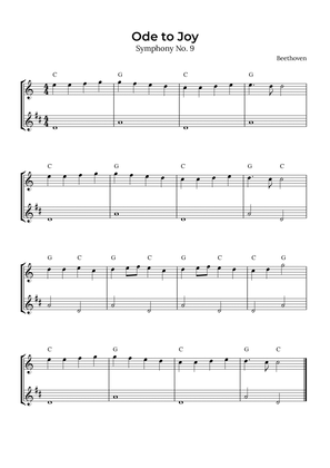 Ode to Joy (Flute and Clarinet with chords)