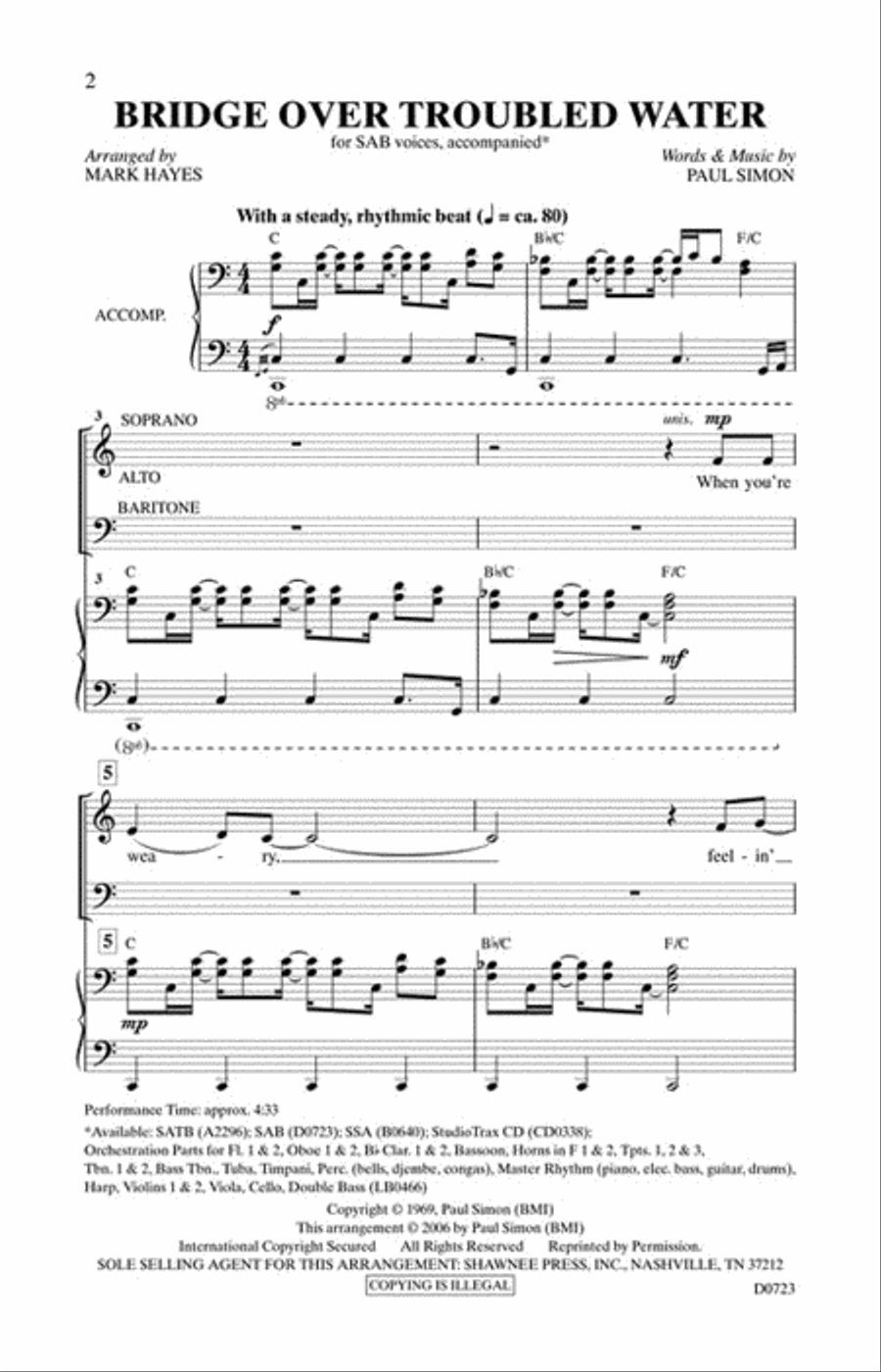 Bridge Over Troubled Water 3-Part scores gallery preview page 2