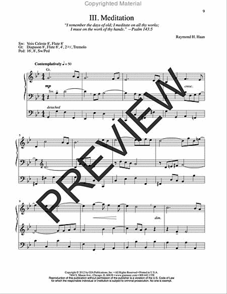 Three Psalm Preludes Organ scores gallery preview page 9