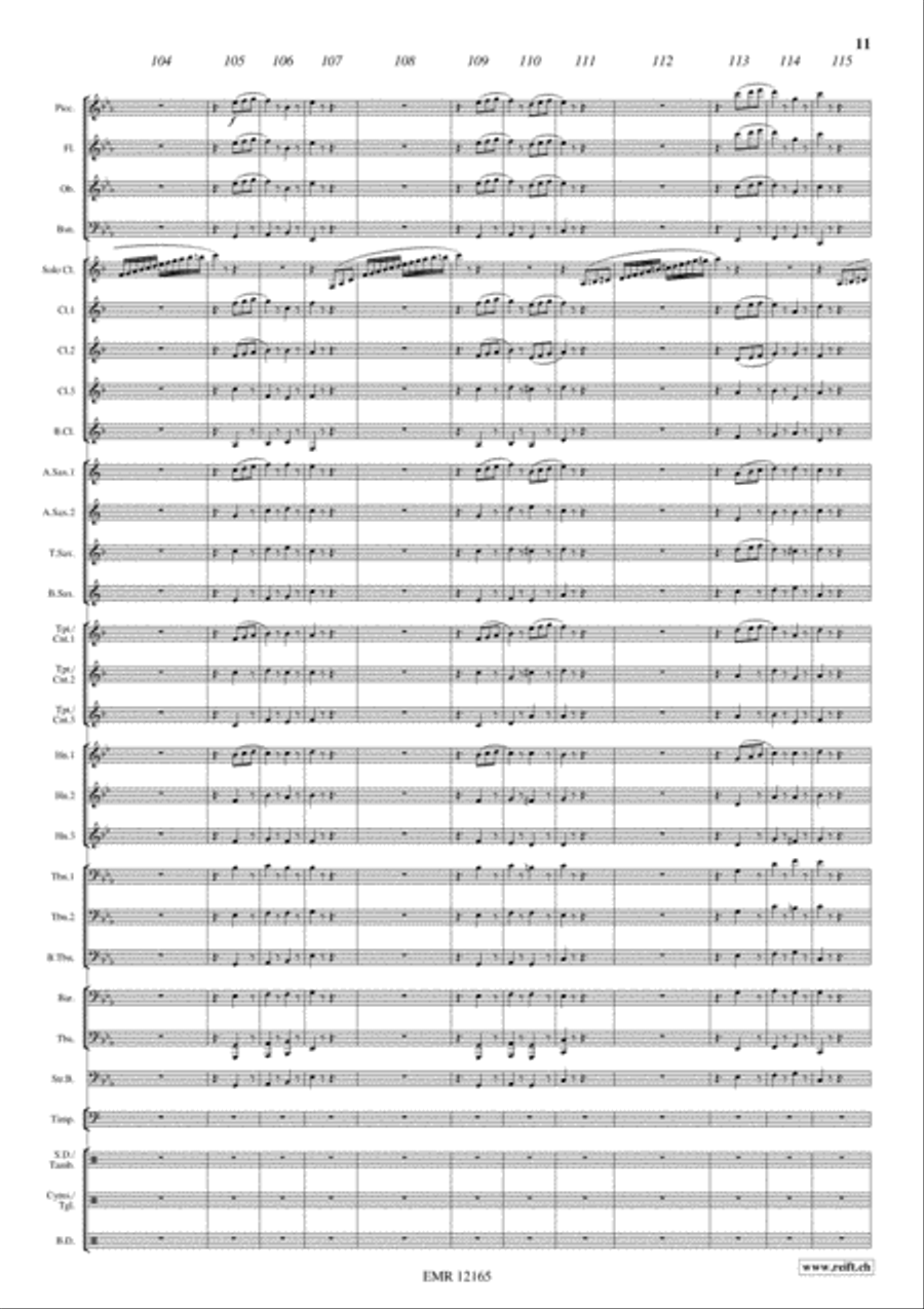 Grande Tarantella Concert Band scores gallery preview page 12