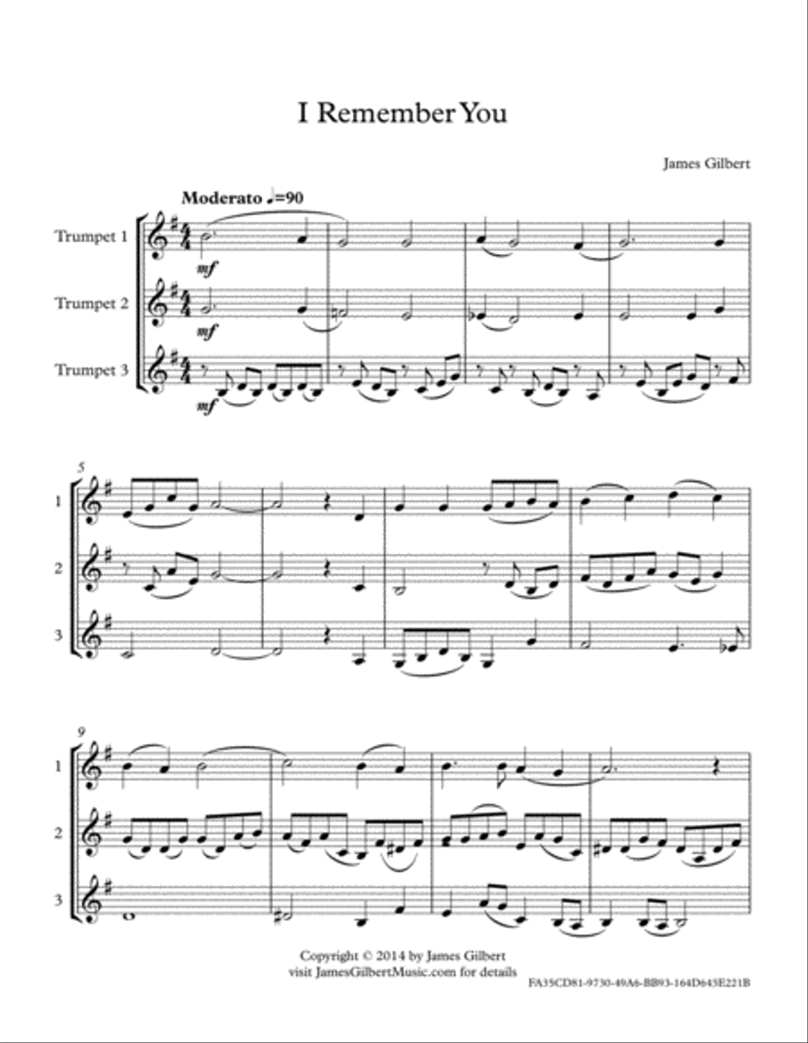 I Remember You Brass Ensemble scores gallery preview page 4