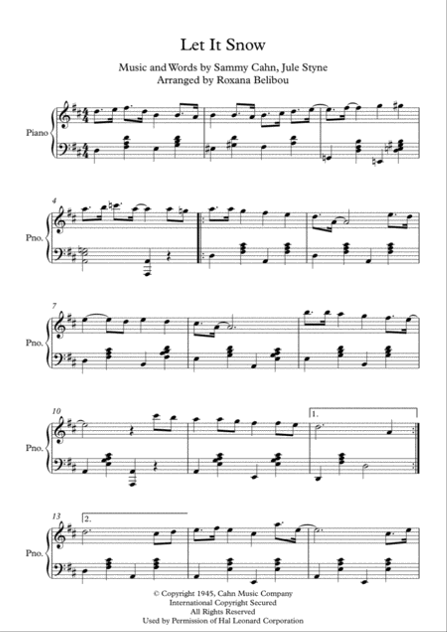 Let It Snow! Let It Snow! Let It Snow! Piano Solo scores gallery preview page 1