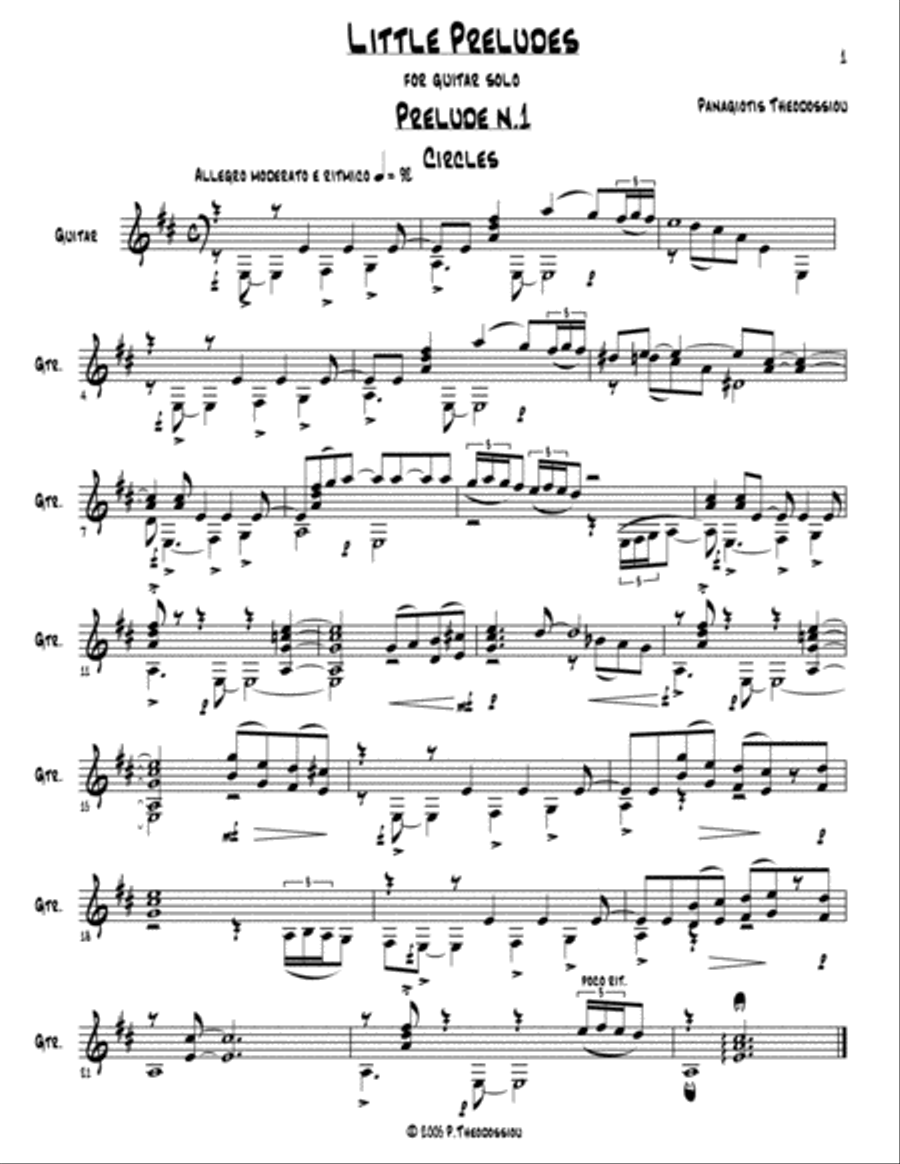 Little Preludes for guitar solo Classical Guitar scores gallery preview page 4