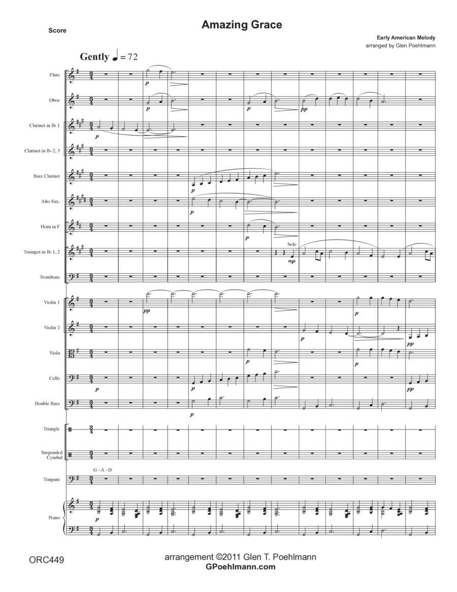 AMAZING GRACE.- Full Orchestra Full Orchestra scores gallery preview page 1