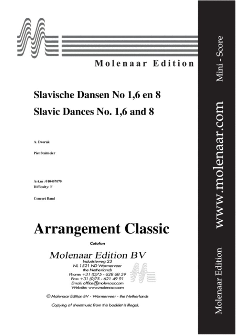Slavische Dansen No 1,6 en 8 Concert Band scores gallery preview page 2