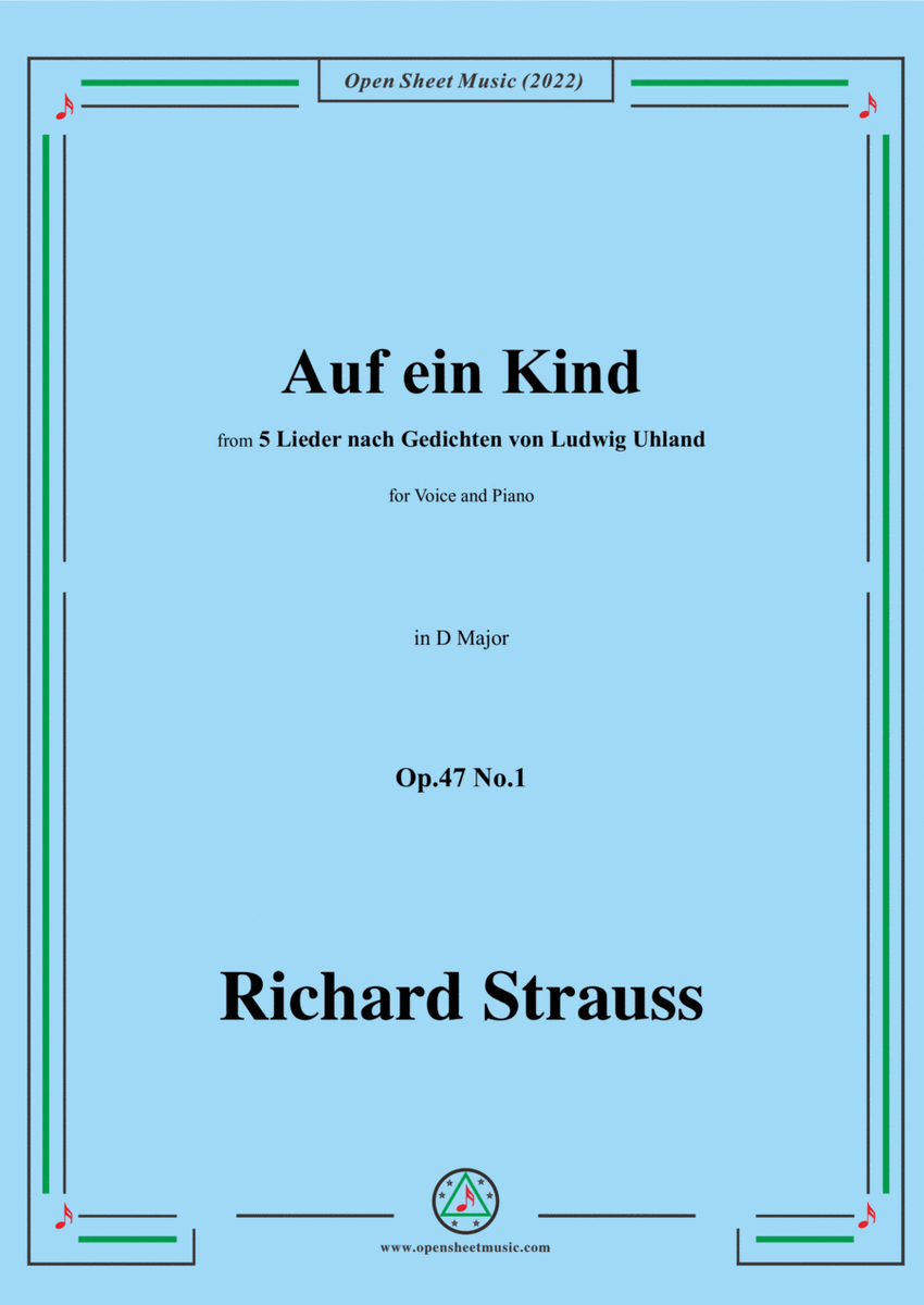 Richard Strauss-Auf ein Kind,in D Major,Op.47 No.1 image number null