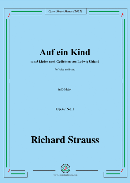 Richard Strauss-Auf ein Kind,in D Major,Op.47 No.1 image number null