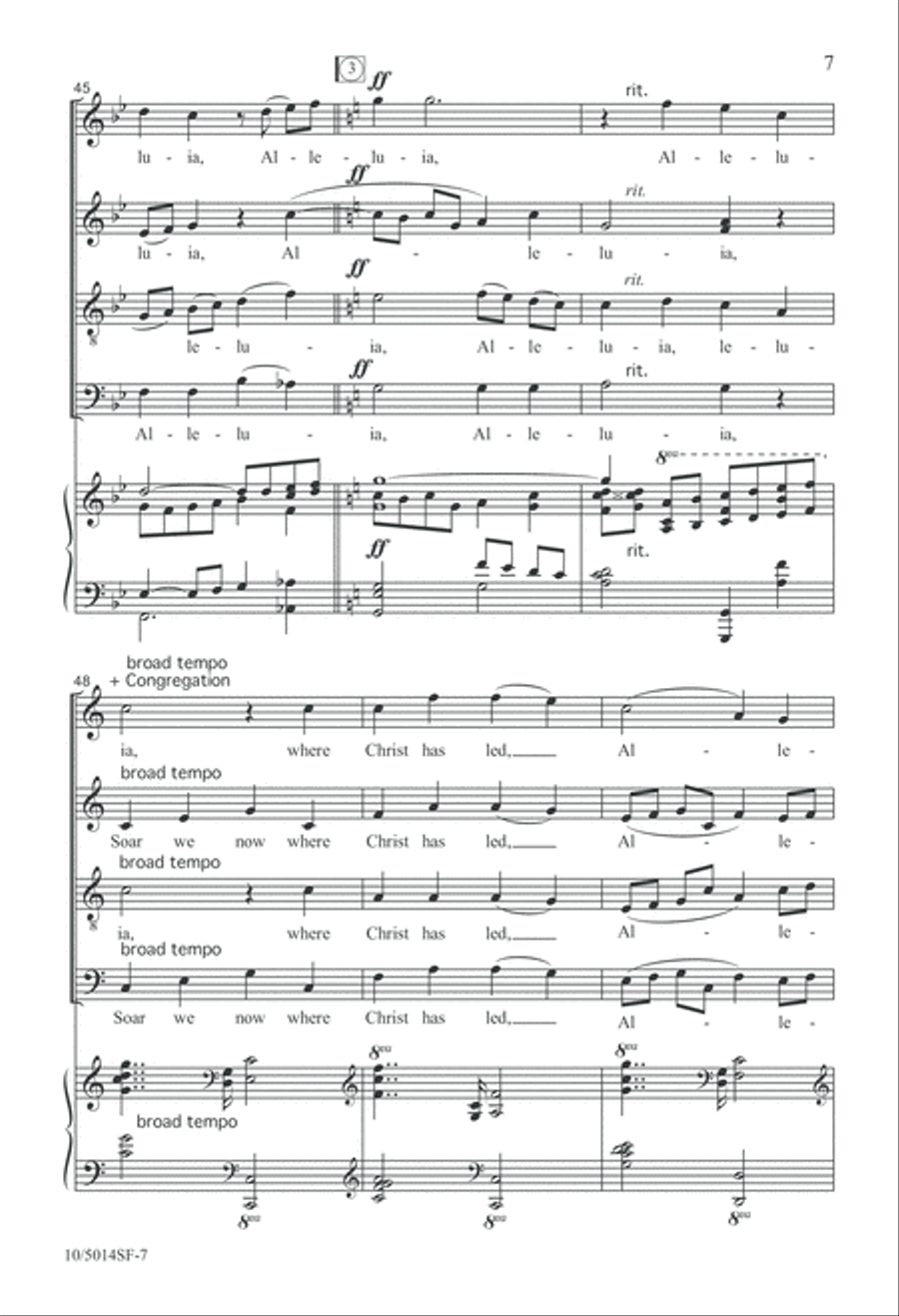 Christ the Lord is Risen Today 4-Part scores gallery preview page 7