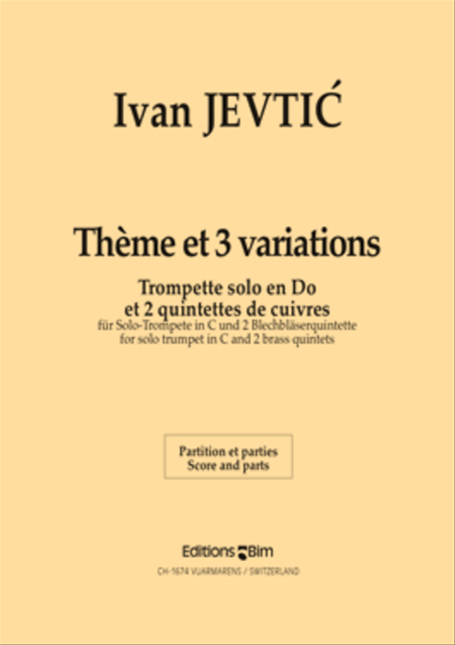 Thème et 3 Variations Brass Quintet scores gallery preview page 1