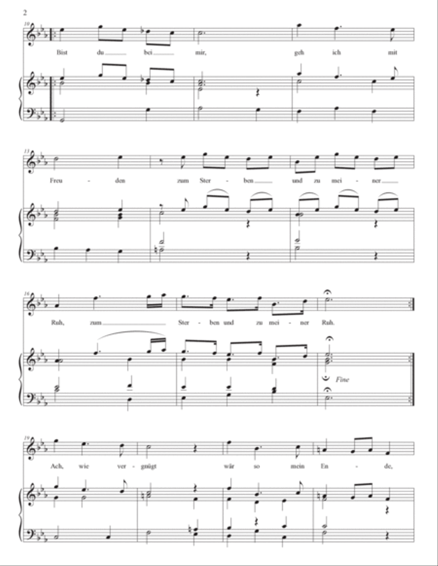 STÖLZEL: Bist du bei mir (transposed to 8 keys: E-flat, D, D-flat, C, B, B-flat, A, A-flat major) Voice scores gallery preview page 3
