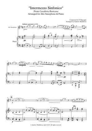 "Intermezzo sinfonico" from Cavalleria Rusticana arranged for Alto Saxophone & Piano