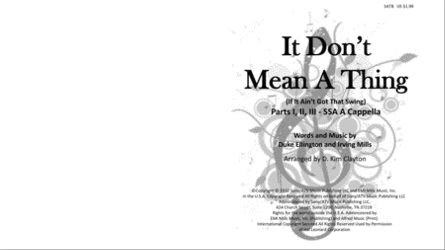 It Don't Mean A Thing (If It Ain't Got That Swing) 3-Part scores gallery preview page 1
