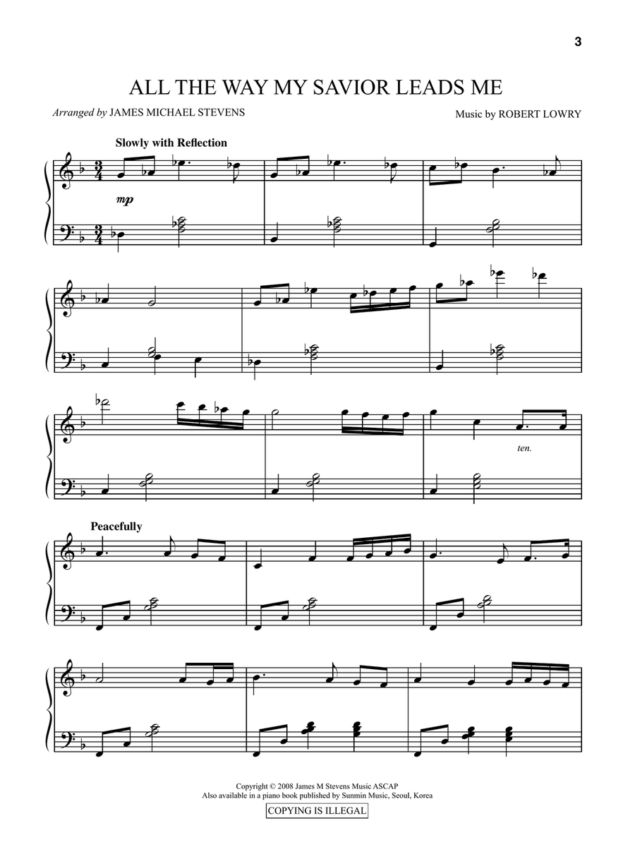 All the Way My Savior Leads Me Piano Solo scores gallery preview page 1