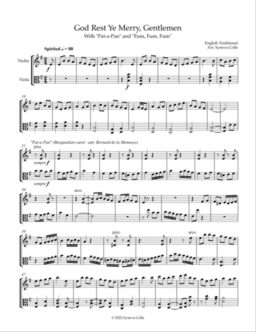 God Rest Ye Merry Gentlemen Medley God Rest Ye Merry Gentlemen Medley String Duet scores gallery preview page 2