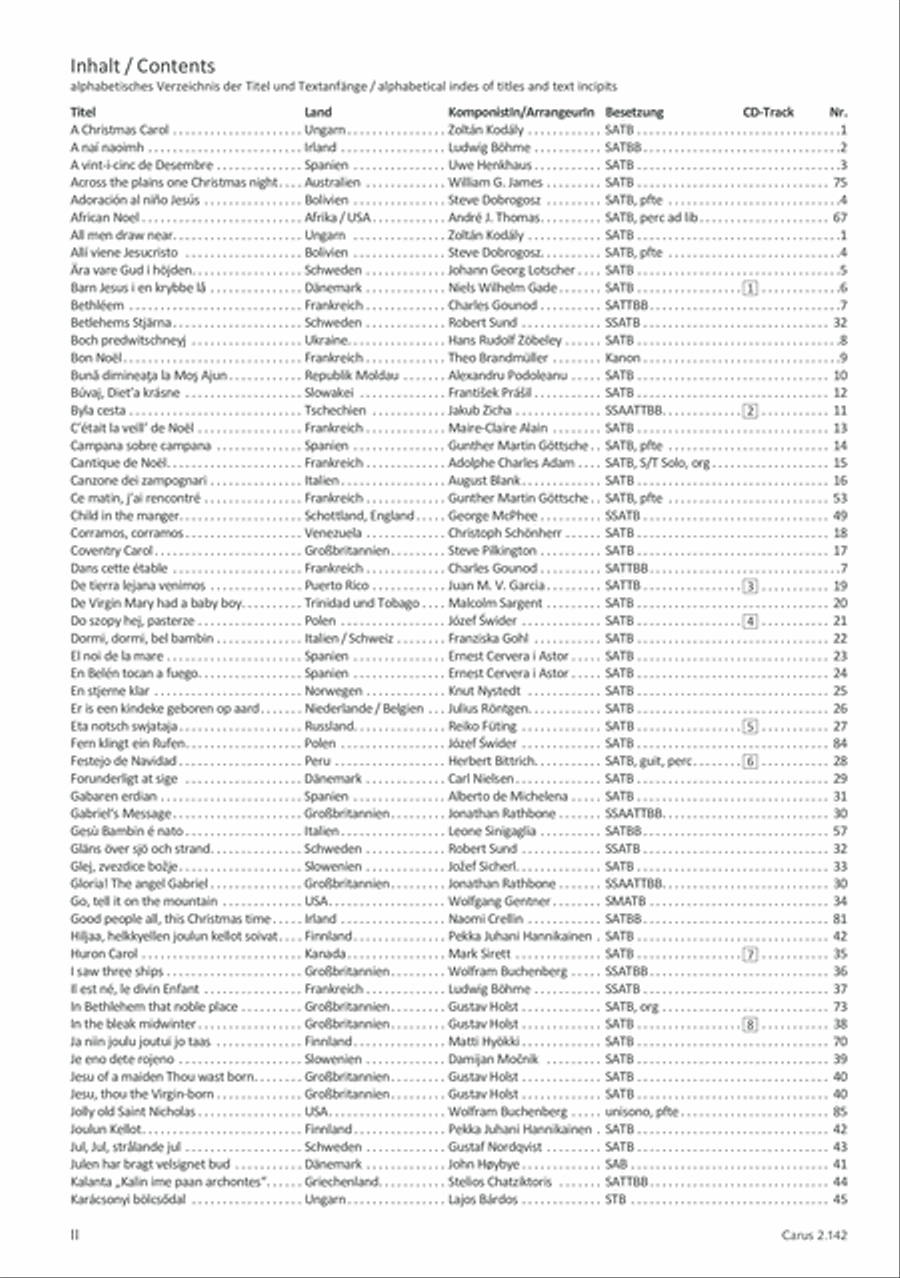 Christmas Carols of the World. Choral collection 4-Part scores gallery preview page 4