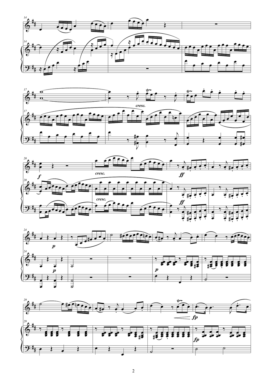 Mozart - Violin Sonata No.23 in D major K 306 for Violin and Piano - Score and Part Violin Solo scores gallery preview page 2