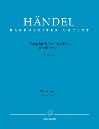 Book cover for Song for St Cecilia's Day, HWV 76