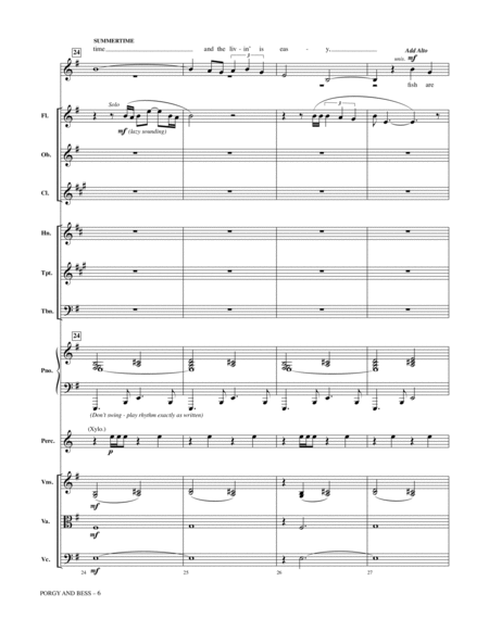 Porgy and Bess (Medley) - Full Score