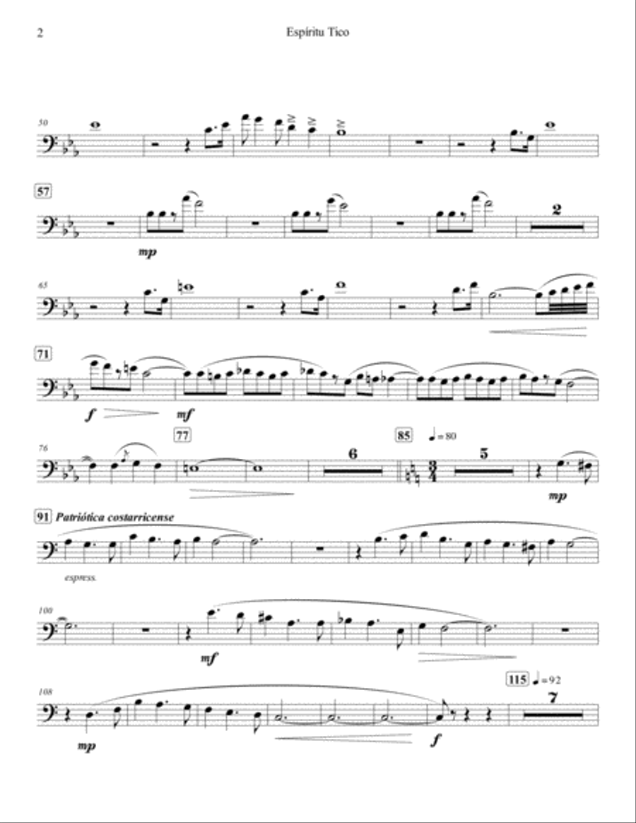 Espíritu Tico Euphonium scores gallery preview page 2