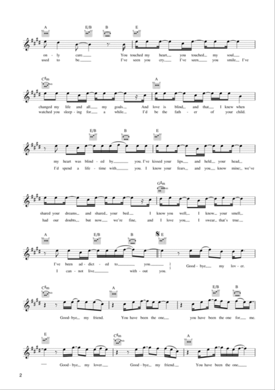 Goodbye My Lover Piano scores gallery preview page 2