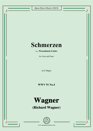 Book cover for R. Wagner-Schmerzen,in G Major,WWV 91 No.4,from Wesendonck-Lieder