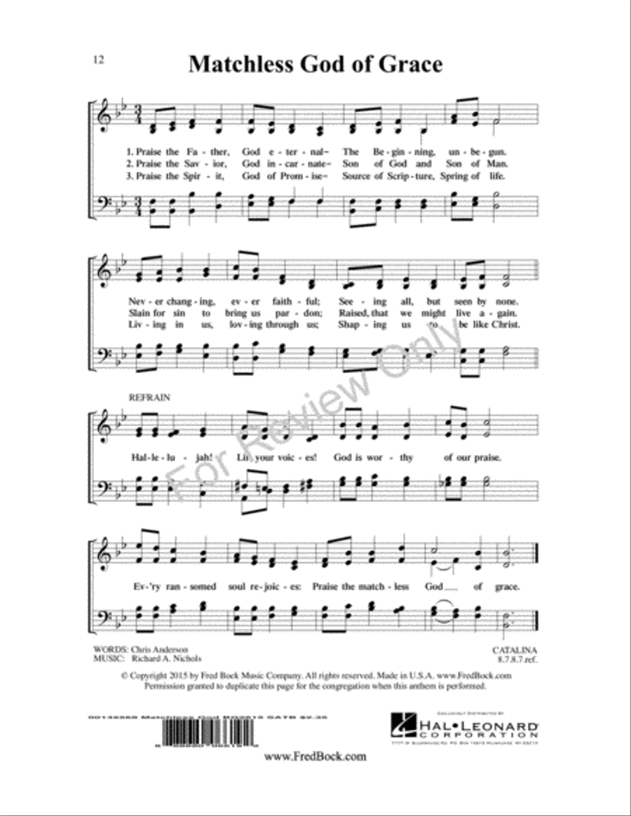 Matchless God of Grace Matchless God of Grace 4-Part scores gallery preview page 12