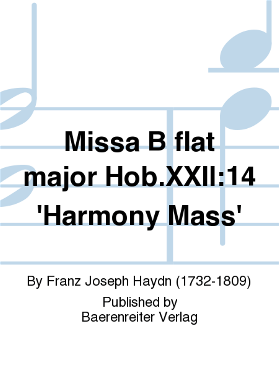 Missa B flat major Hob.XXII:14 'Harmony Mass' 4-Part scores gallery preview page 1