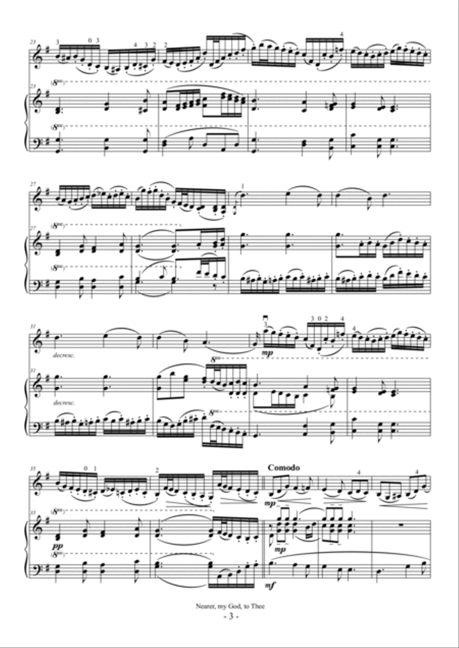 Nearer my God to Thee (For Violin and Piano) Violin scores gallery preview page 3