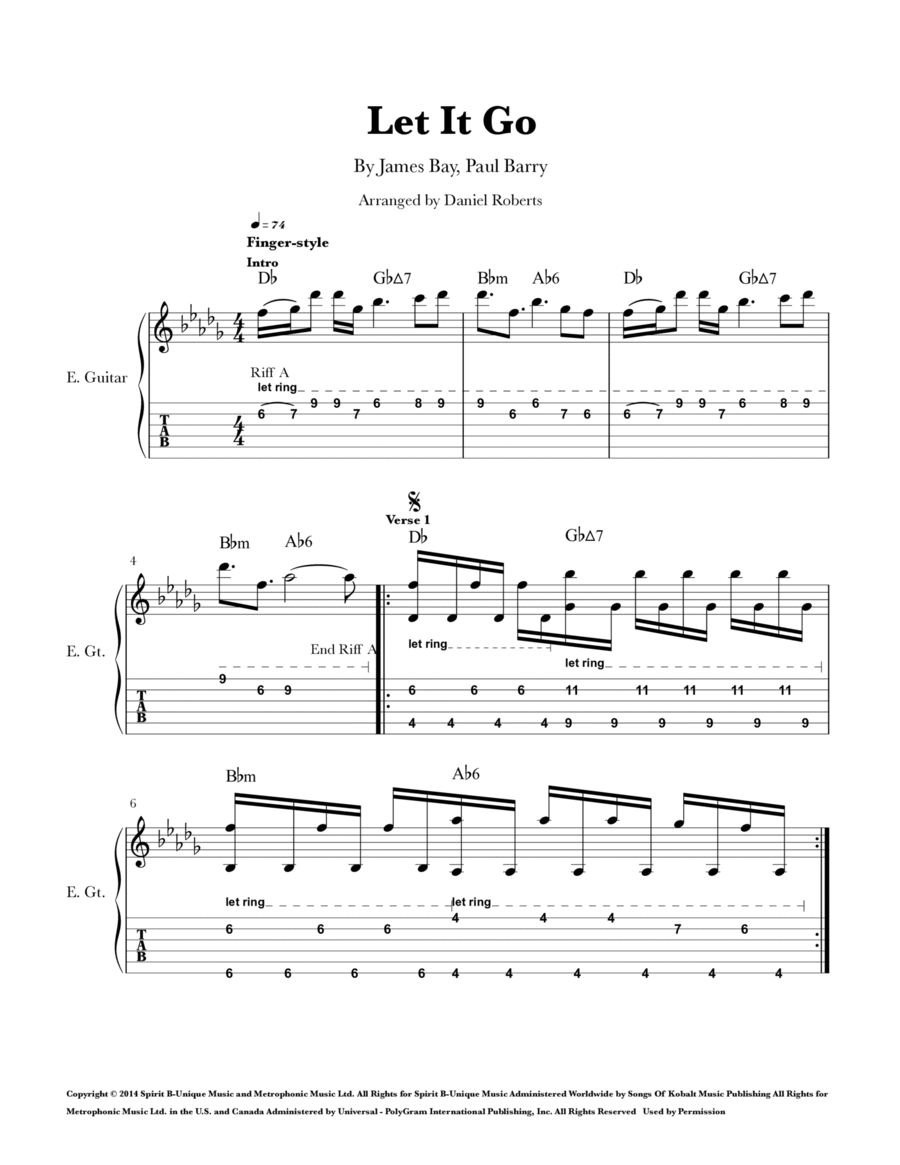 Let It Go Acoustic Guitar scores gallery preview page 1