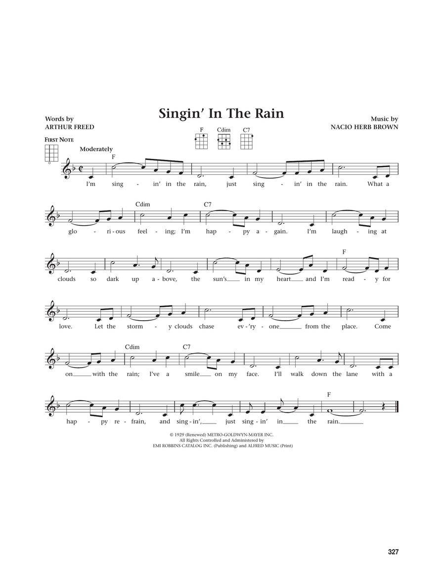 Singin' In The Rain (from The Daily Ukulele) (arr. Jim Beloff) Ukulele scores gallery preview page 1