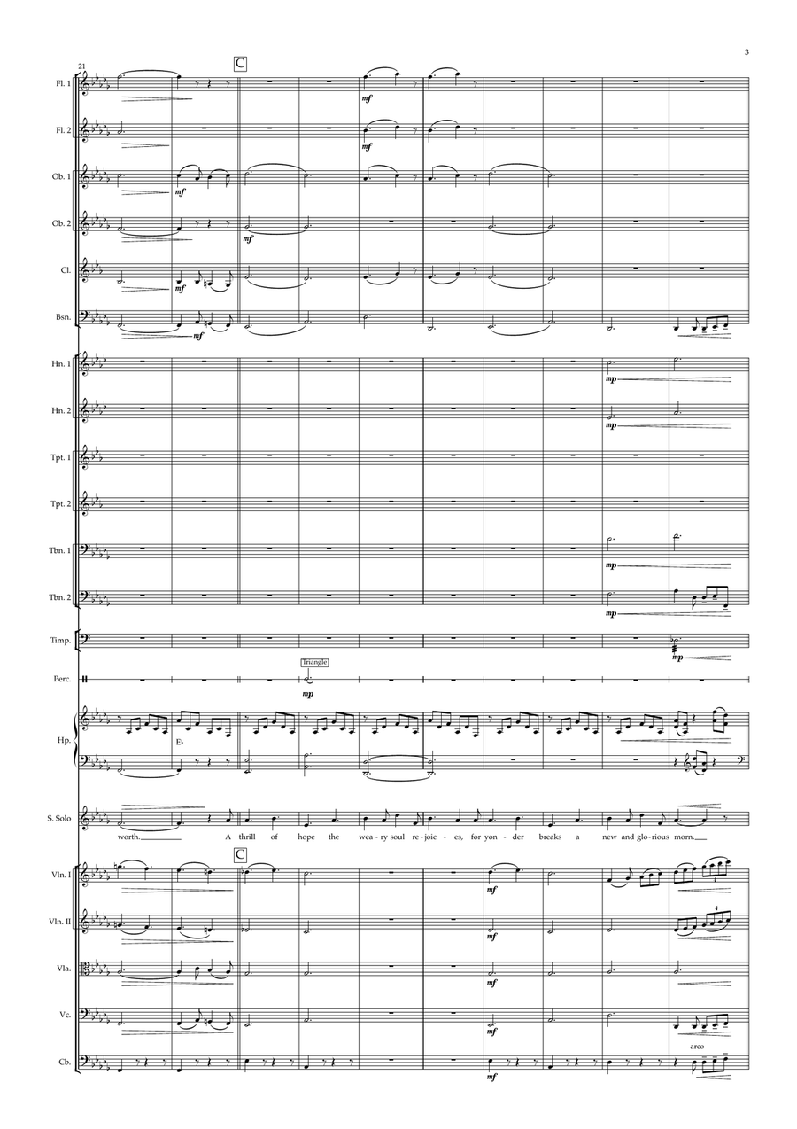 O Holy Night - for soprano solo, choir (SATB) and orchestra - A3/A4 version 4-Part scores gallery preview page 3