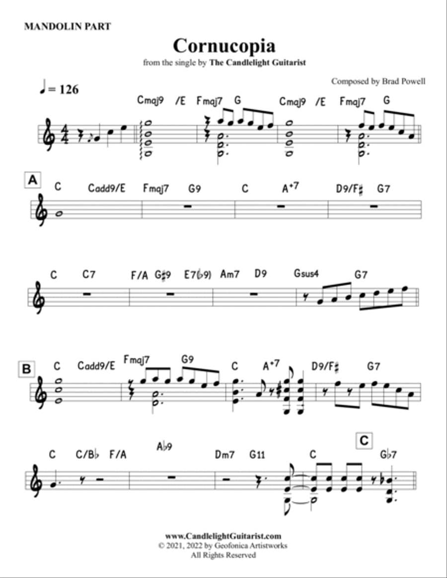 Cornucopia (Mandolin Part) Flute scores gallery preview page 2