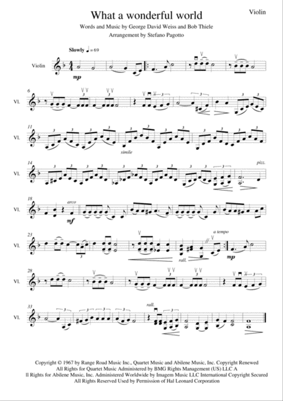 What A Wonderful World String Duet scores gallery preview page 3