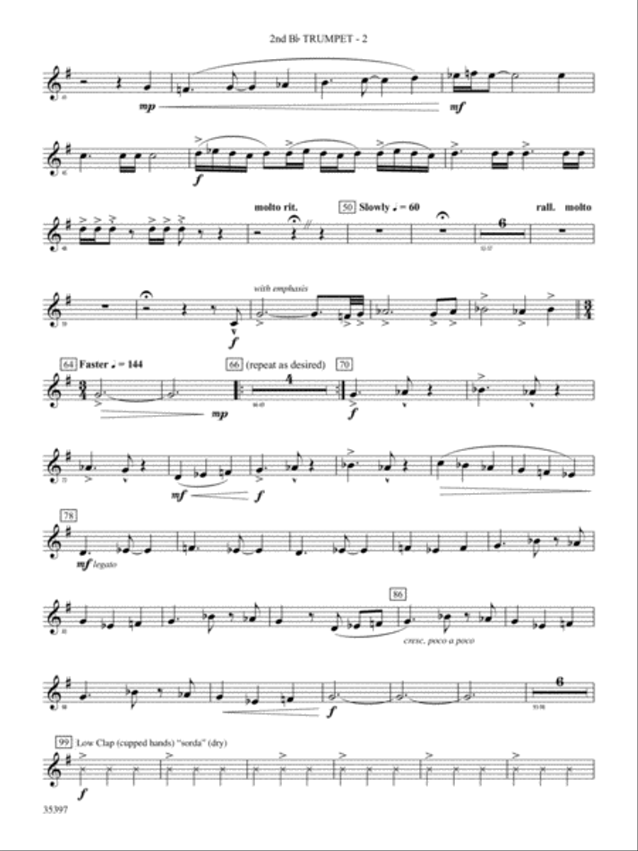 Fuego del Alma: 2nd B-flat Trumpet Concert Band scores gallery preview page 2