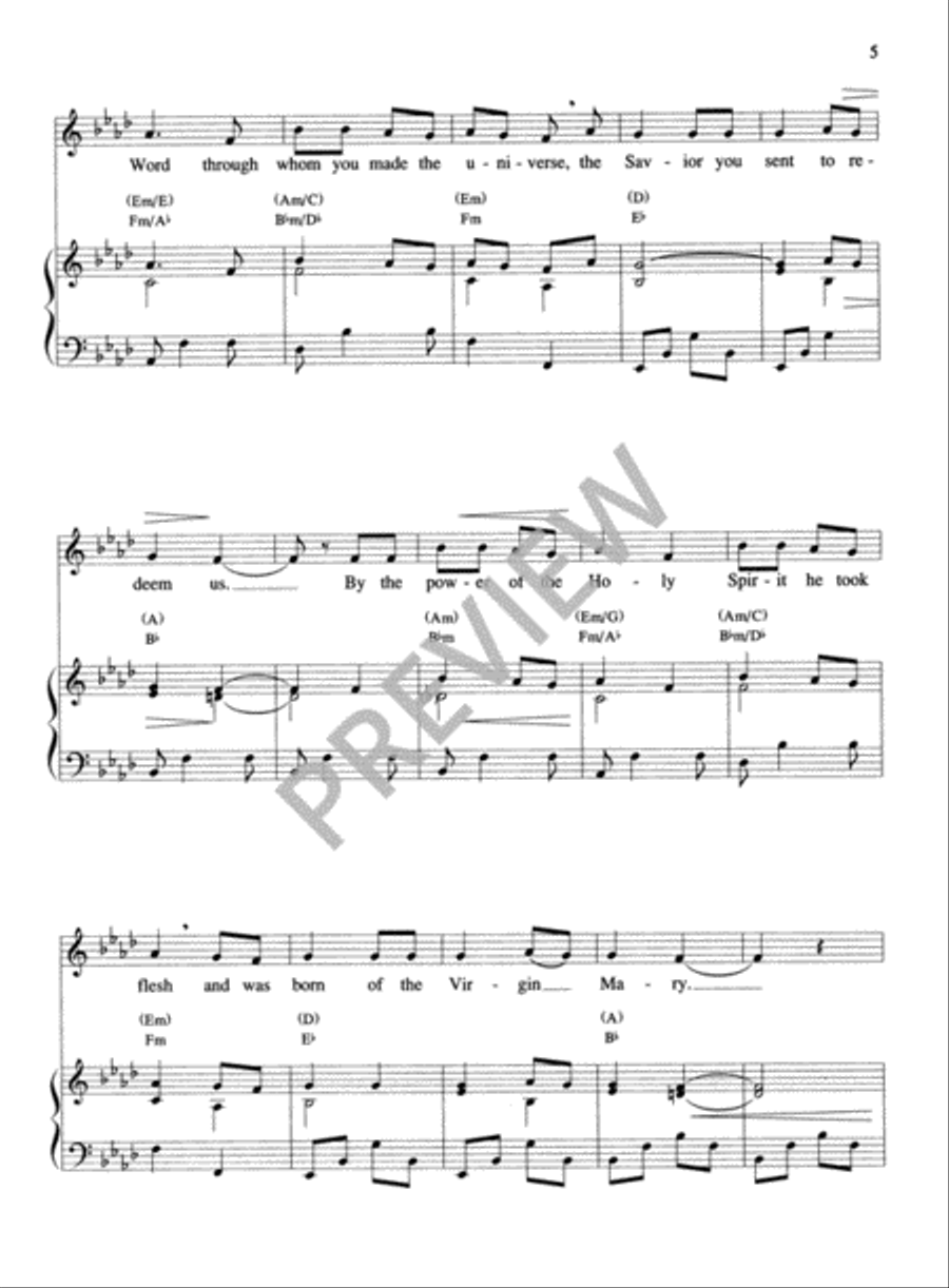 Eucharistic Prayer II - Full Score 4-Part scores gallery preview page 7