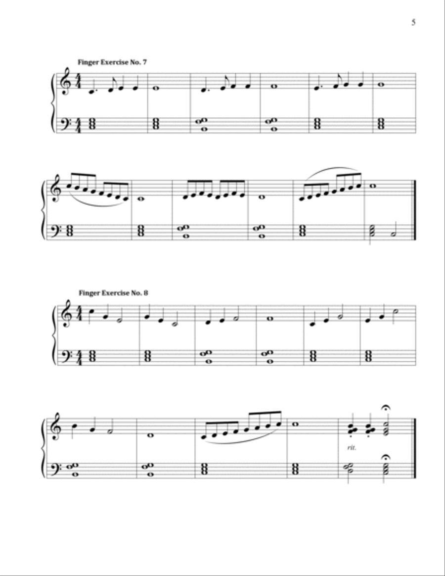 Finger Exercise Collection for Scales: C, D, E, F, G, and A major (Major Scales) Piano Method scores gallery preview page 5