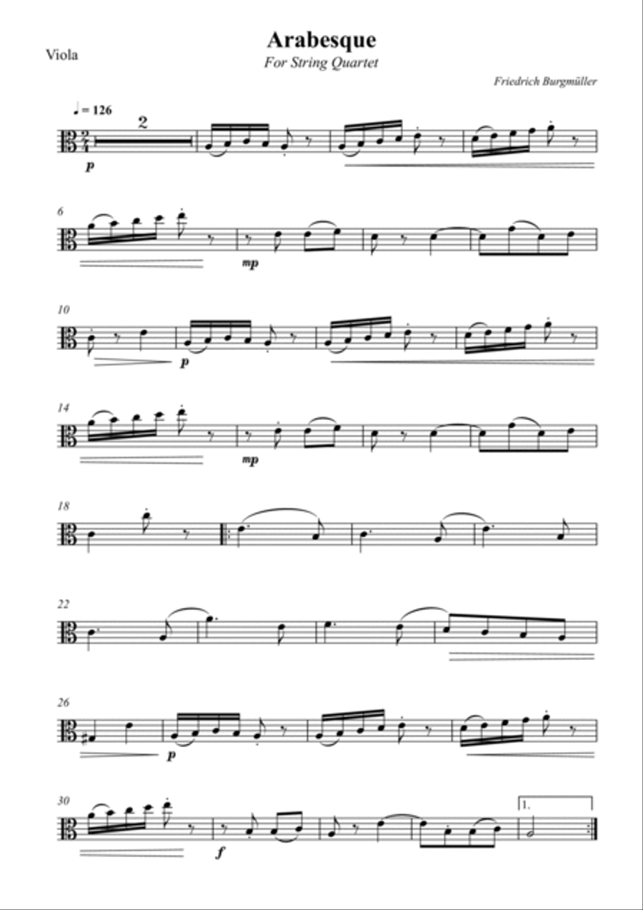 Arabesque For Viola Viola scores gallery preview page 5