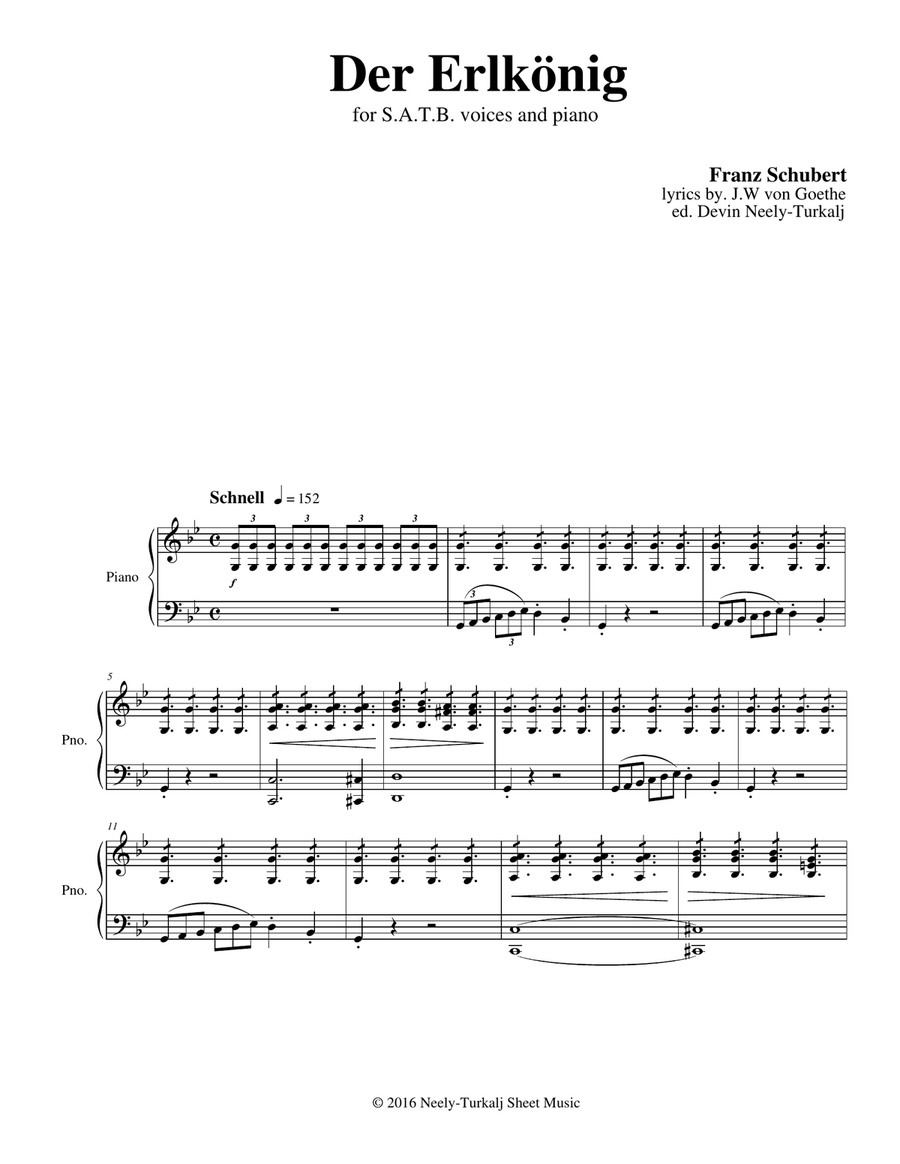 Der Erlkonig 4-Part scores gallery preview page 1