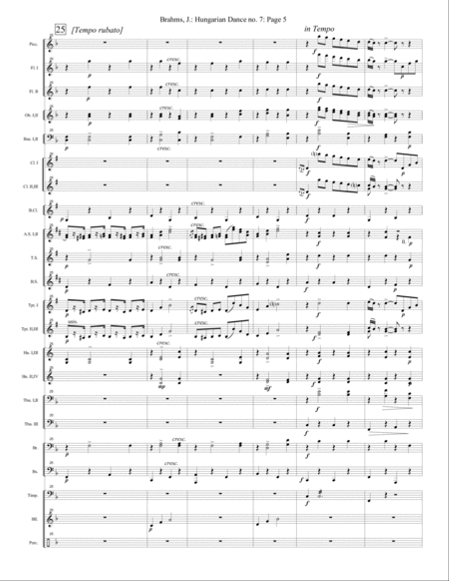 Hungarian Dance no. 7 - Extra Score (Band) Concert Band scores gallery preview page 5