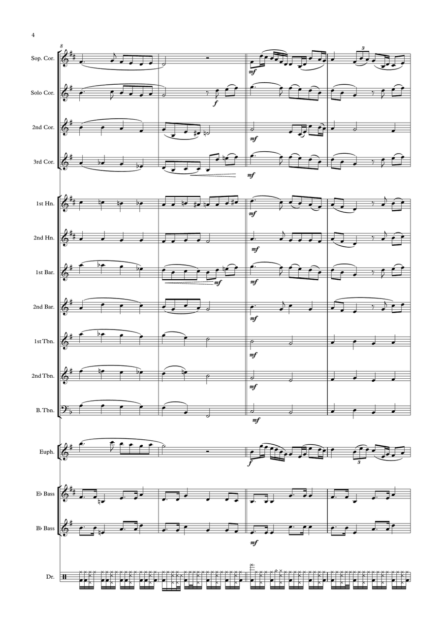 The Londonderry Air,( Danny Boy, Cornet Solo for Brass Band) Brass Band scores gallery preview page 4