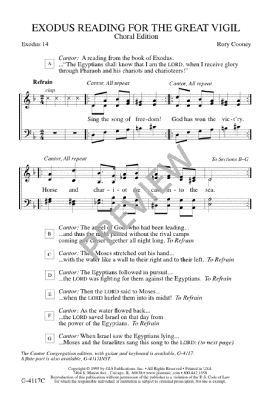 Exodus Reading for the Great Vigil - Choir edition 4-Part scores gallery preview page 3