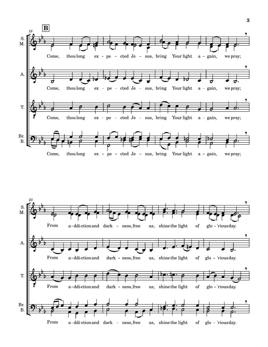 Come, Thou Long Expected Jesus A Cappella scores gallery preview page 3
