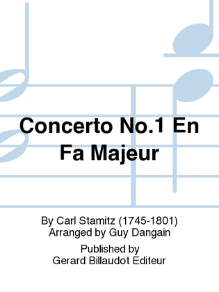 Book cover for Concerto No. 1 En Fa Majeur
