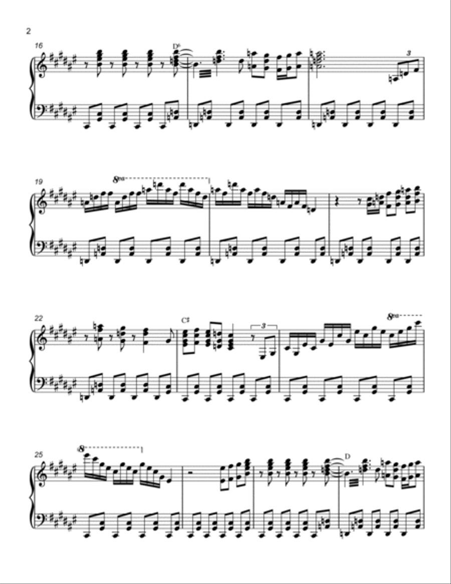 Malagueña Piano Solo scores gallery preview page 2