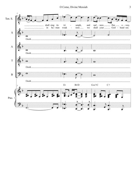 O Come, Divine Messiah (Tenor solo with SATB) image number null